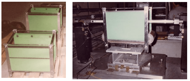 Fig. 87: MCV Core assemblies at RRCAT (L) and testing of magnets at CERN, Swiss (R).