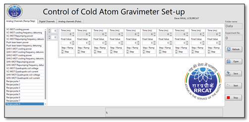 GUI for Control System of Cold Atom Gravimeter Experiments