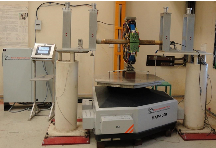 Fig.25: Indigenous rotating coil measurement system with magnet positioning system measuring sextupole magnet