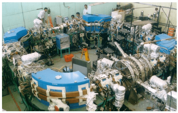 Fig. 26: 450 MeV Indus-1 storage ring showing main dipole and quadrupole magnets.