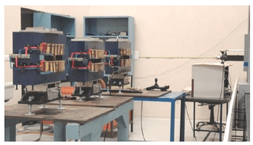 Fig. 68: Dipole magnets on measurement bench.