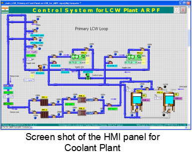 Screenshot of the HMI Panel of Coolant Plant