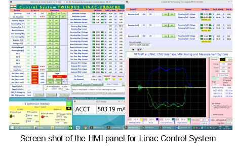 Screenshot of the HMI Panel of Linac System