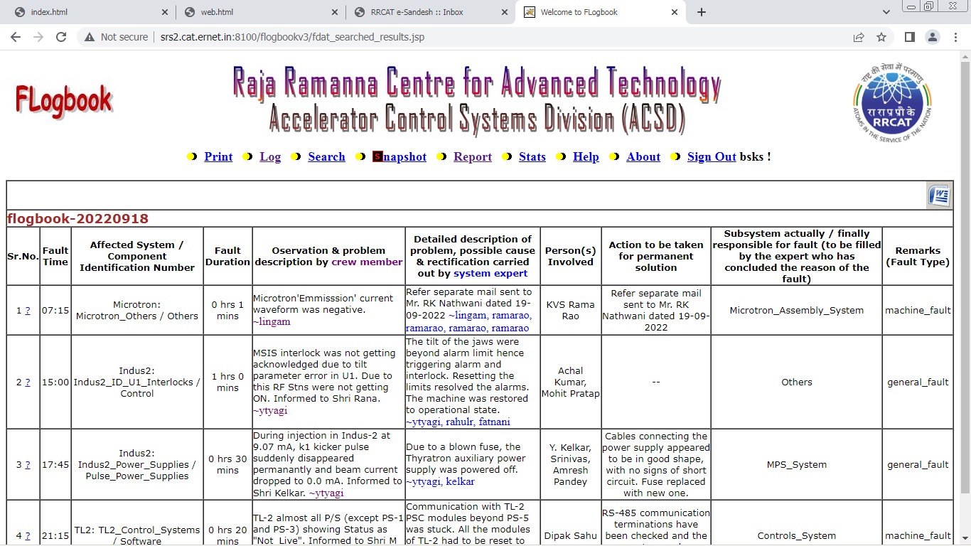 Screenshot of FLogbook