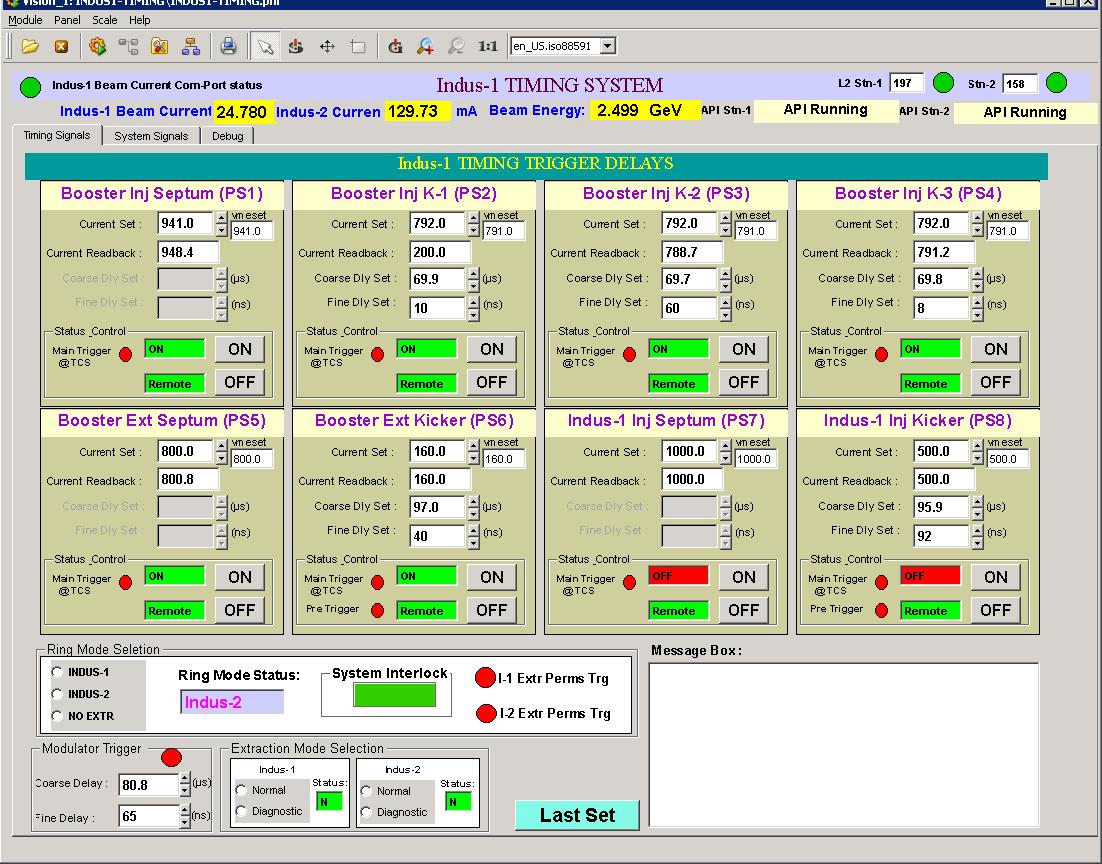 GUI of Indus-1 TCS