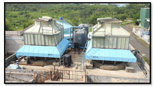 Figure 7: LCW Plant Cooling Tower view located on the terrace with makeup Tank