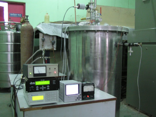 Photo of 2K cryostat with various instrumentation