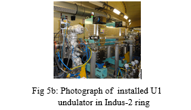 Fig 5b: Photograph of  installed U1 undulator in Indus-2 ring