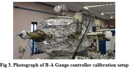 Fig 3. Photograph of B-A Gauge controller calibration setup