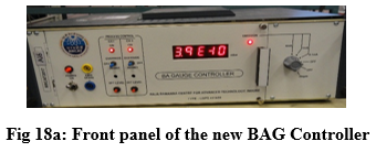 Fig 18a: Front panel of the new BAG Controller