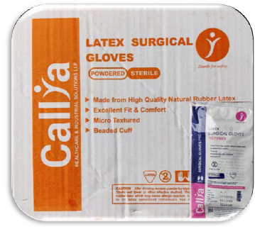 Latex surgical gloves