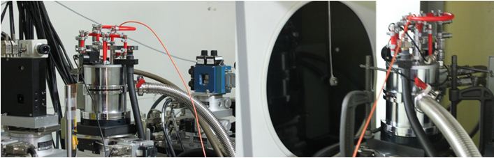 Fig. Adaptation of ED/ADXRD setup for high temperature measurement up to 1500° K