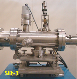 Two types of slits (slit-1 & 2 with four blade mechanism) and (slit-3 with four bar mechanism) to collimate the X-ray beam 