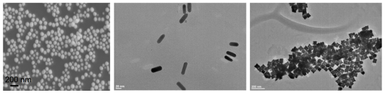 Fig. 19 Electron microscope images of gold nanoparticles of different shapes