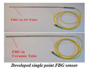 Developed single point FBG sensor