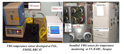 FBG temperature sensor developed at FGI,FSOSS,RRCAT and Installed FBG sensor for temperature monitoring at FF,BARC,Tarapur