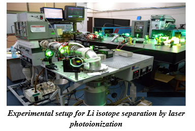  
Experimental setup for Li isotope separation by laser photoionization