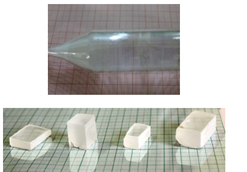 Trans-Stilbene single crystal grown using Bridgman technique and the fabricated element for radiation detector applications