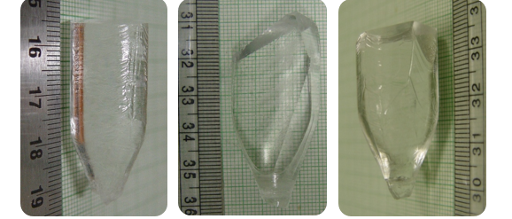 Pure TGS, TGS doped with 70 mol% of L-Alanine, TGS doped with 5 wt % of Urea grown below Phase Transition temperature (< 49.3 °C)