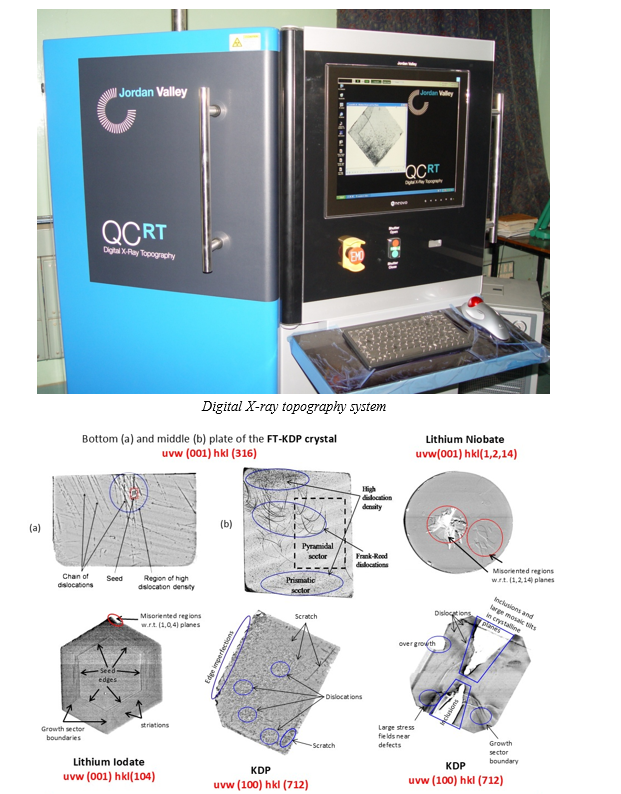 X-ray topogrpahic images of crystalline sample [Cryst Eng Comm 15 (2013) 9955; RRCAT Newsletter 26 (2) (2013) 26; Opt. Mater. 46 (2015) 329]