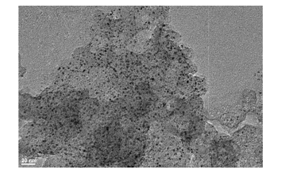 Fig. 1 TEM of Pt-CA with 3-5 nm Pt particles